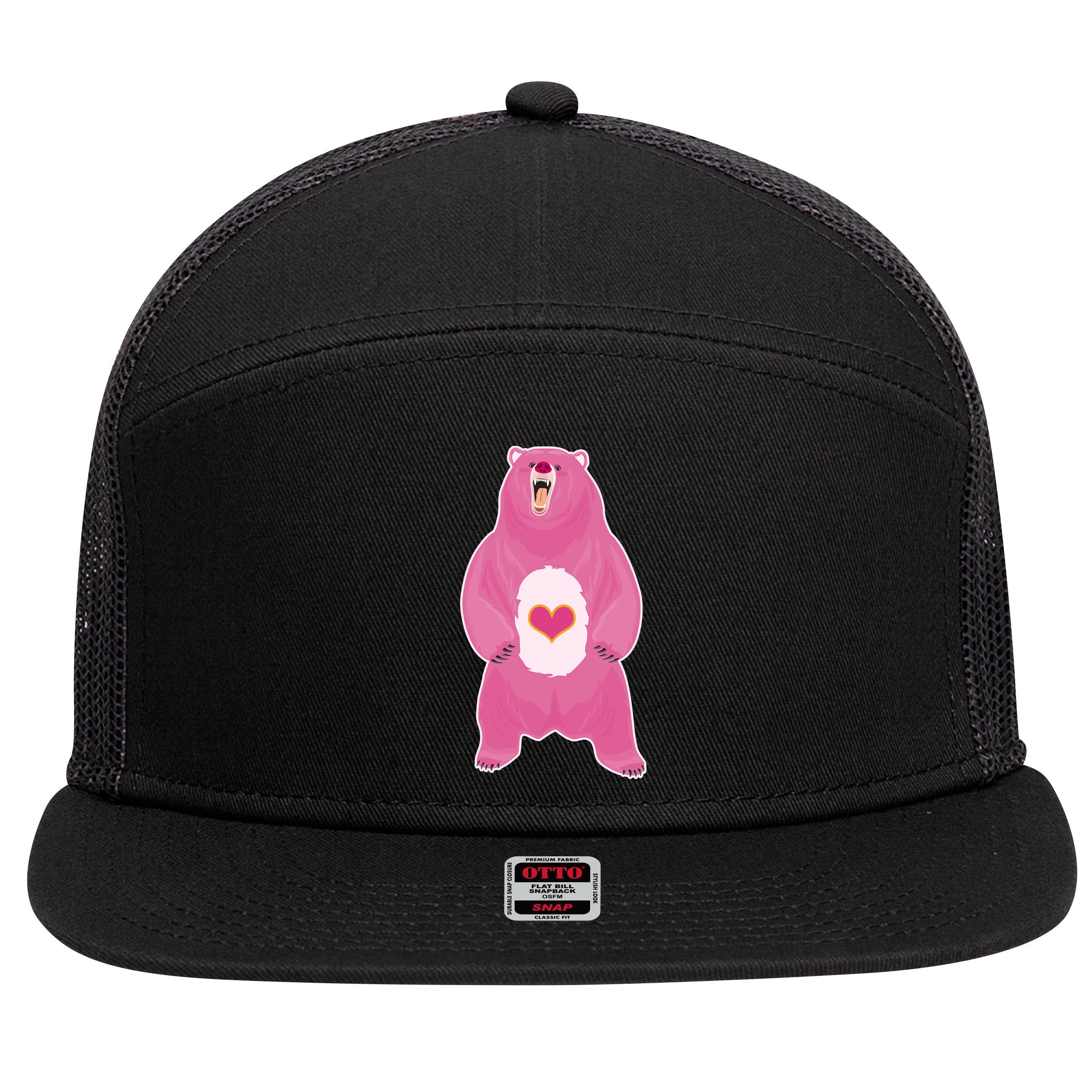 Scare Bear 7 Panel Mesh Trucker Snapback Hat