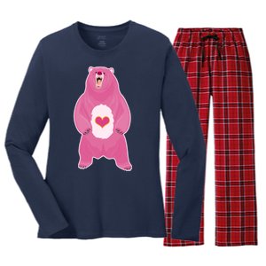 Scare Bear Women's Long Sleeve Flannel Pajama Set 