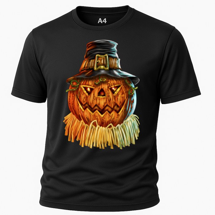 Scarecrow Pumpkin Halloween Cooling Performance Crew T-Shirt
