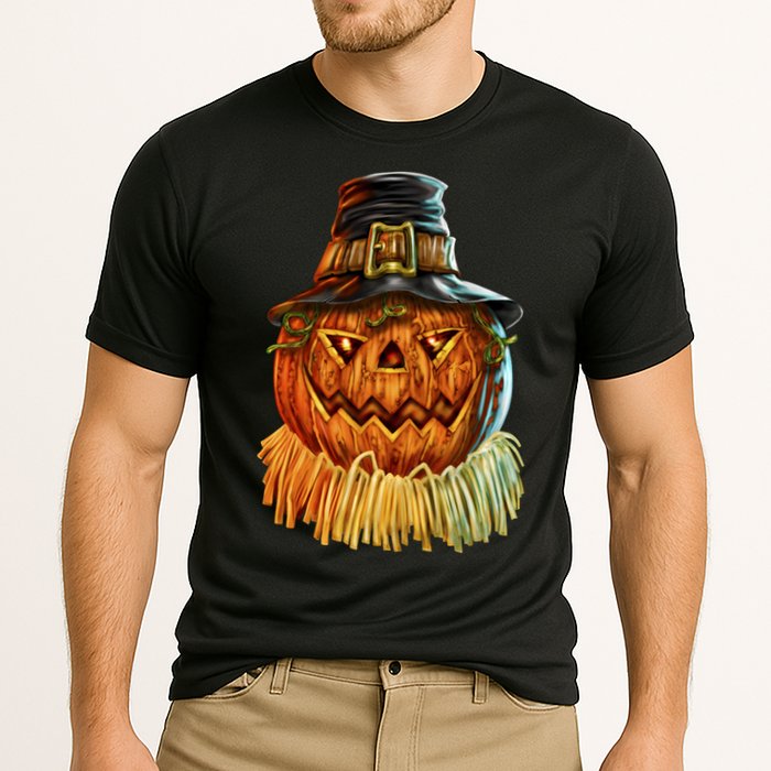 Scarecrow Pumpkin Halloween Cooling Performance Crew T-Shirt