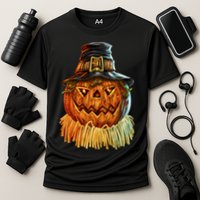 Scarecrow Pumpkin Halloween Cooling Performance Crew T-Shirt