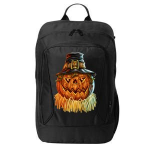 Scarecrow Pumpkin Halloween City Backpack