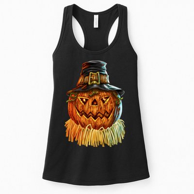 Scarecrow Pumpkin Halloween Womens Tank Top
