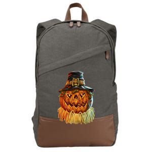 Scarecrow Pumpkin Halloween Cotton Canvas Backpack