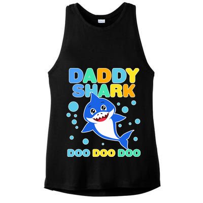 Scary Daddy Shark Doo Doo Doo Halloween Ladies PosiCharge Tri-Blend Wicking Tank