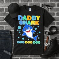 Scary Daddy Shark Doo Doo Doo Halloween Tall T-Shirt