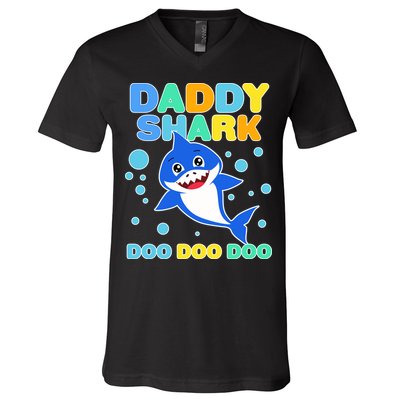 Scary Daddy Shark Doo Doo Doo Halloween V-Neck T-Shirt