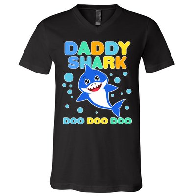 Scary Daddy Shark Doo Doo Doo Halloween V-Neck T-Shirt