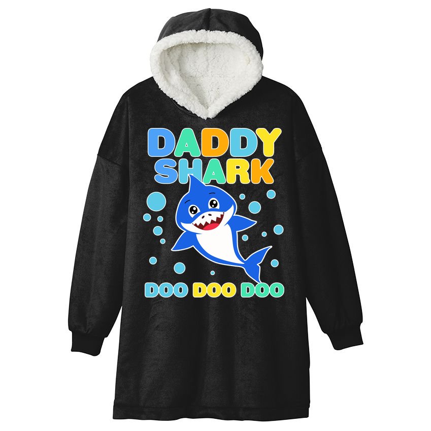 Scary Daddy Shark Doo Doo Doo Halloween Hooded Wearable Blanket