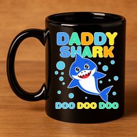Scary Daddy Shark Doo Doo Doo Halloween 11oz C Handle Ceramic Mug