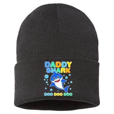 Scary Daddy Shark Doo Doo Doo Halloween Sustainable Knit Beanie
