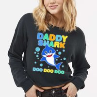 Scary Daddy Shark Doo Doo Doo Halloween Cropped Pullover Crew