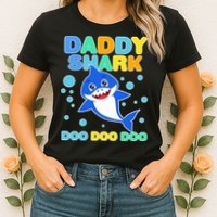 Scary Daddy Shark Doo Doo Doo Halloween Womens T-Shirt