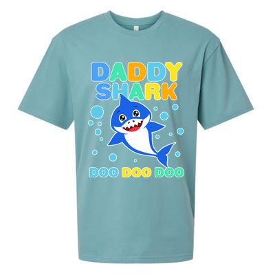 Scary Daddy Shark Doo Doo Doo Halloween Sueded Cloud Jersey T-Shirt