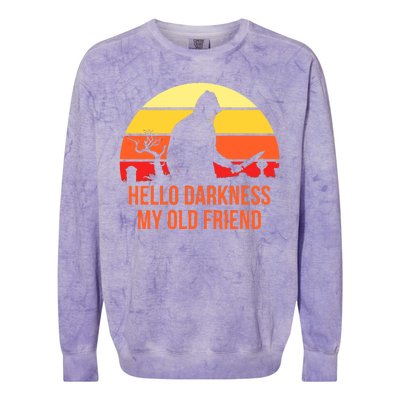 Scary Hello Darkness My Old Friend Colorblast Crewneck Sweatshirt