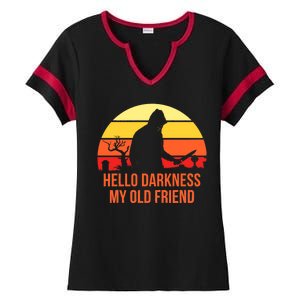 Scary Hello Darkness My Old Friend Ladies Halftime Notch Neck Tee