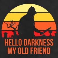 Scary Hello Darkness My Old Friend 7 Panel Mesh Trucker Snapback Hat