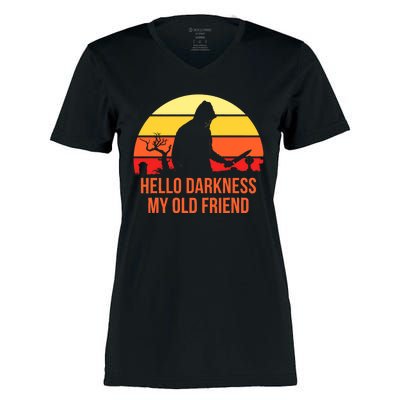 Scary Hello Darkness My Old Friend Women's Momentum V-Neck T-Shirt