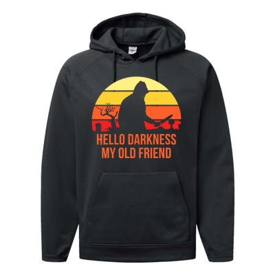 Scary Hello Darkness My Old Friend Performance Fleece Hoodie