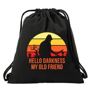 Scary Hello Darkness My Old Friend Drawstring Bag