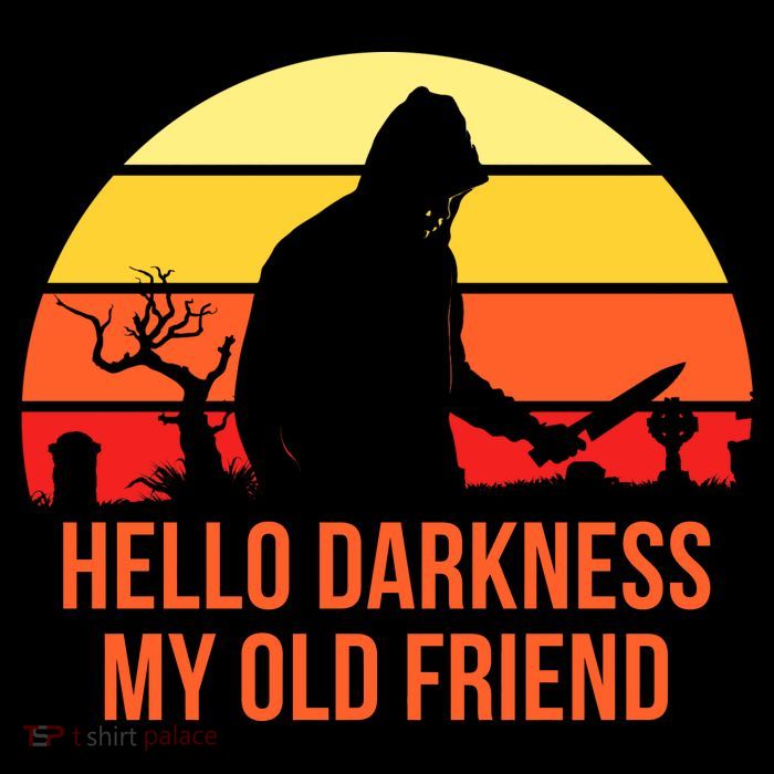 Scary Hello Darkness My Old Friend Drawstring Bag