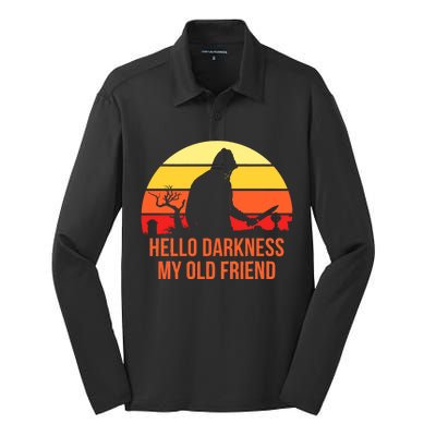 Scary Hello Darkness My Old Friend Silk Touch Performance Long Sleeve Polo