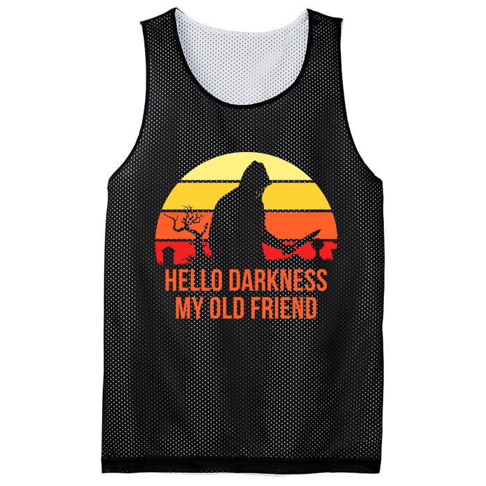 Scary Hello Darkness My Old Friend Mesh Reversible Basketball Jersey Tank