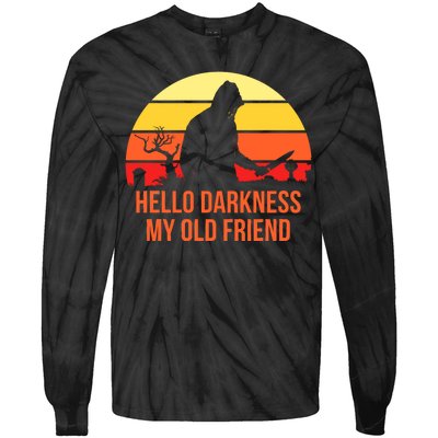 Scary Hello Darkness My Old Friend Tie-Dye Long Sleeve Shirt