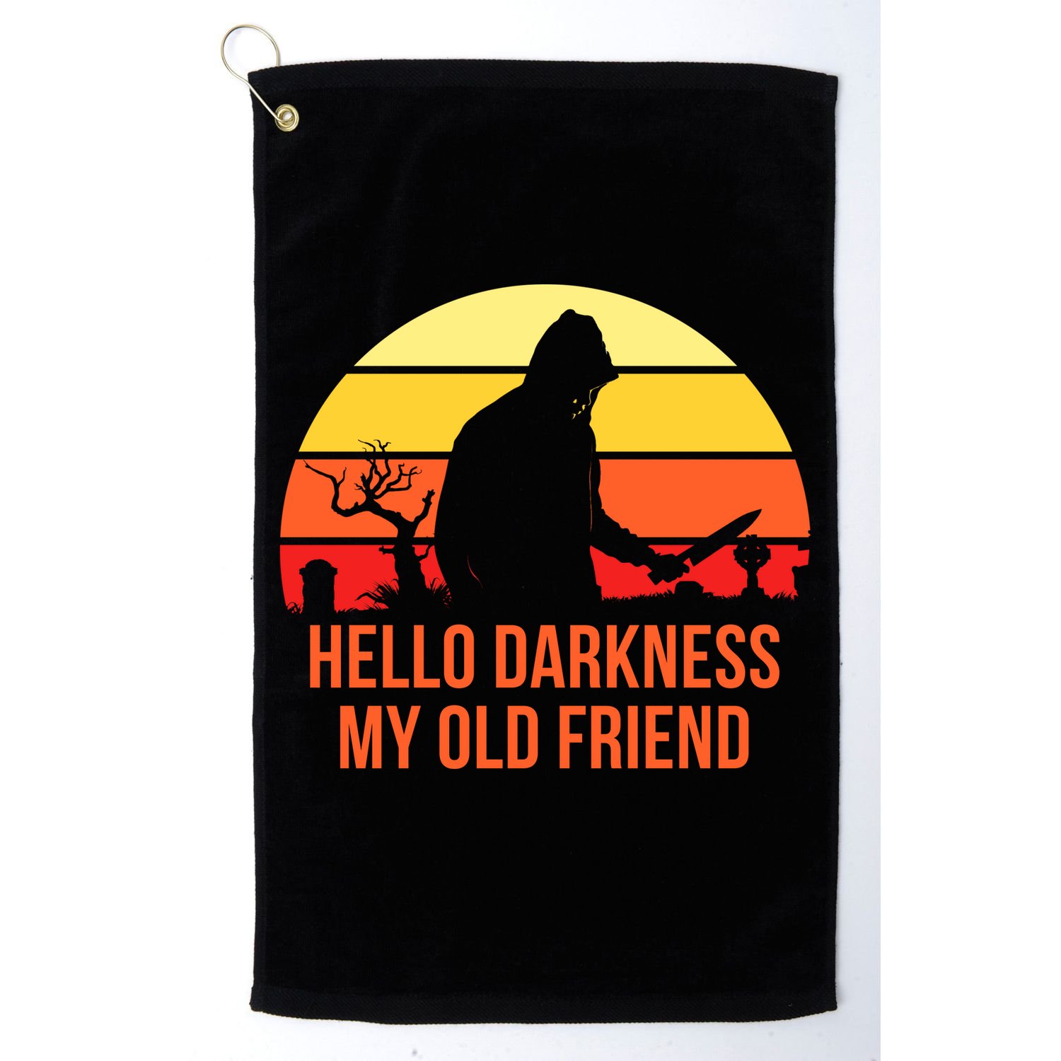 Scary Hello Darkness My Old Friend Golf Towel