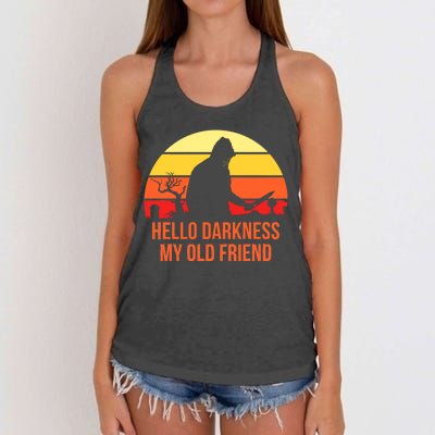 Scary Hello Darkness My Old Friend Women's Knotted Racerback Tank