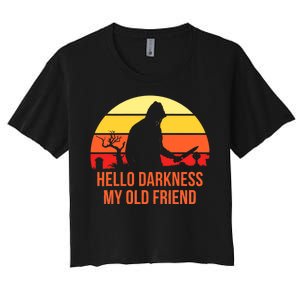 Scary Hello Darkness My Old Friend Women's Crop Top Tee