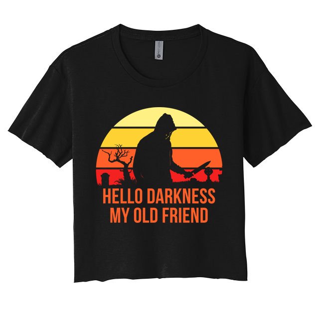 Scary Hello Darkness My Old Friend Crop Top