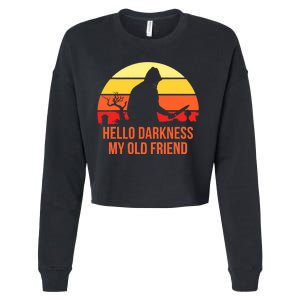 Scary Hello Darkness My Old Friend Cropped Pullover Crew