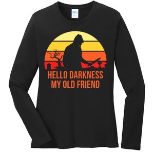 Scary Hello Darkness My Old Friend Ladies Long Sleeve Shirt