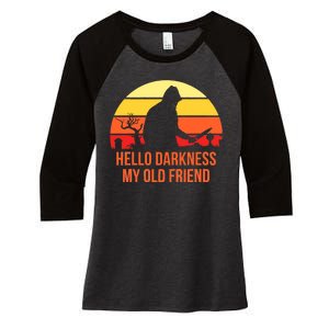 Scary Hello Darkness My Old Friend Women's Tri-Blend 3/4-Sleeve Raglan Shirt