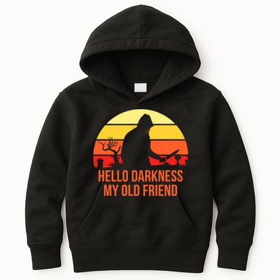 Scary Hello Darkness My Old Friend Kids Hoodie