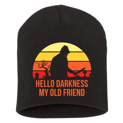 Scary Hello Darkness My Old Friend Short Acrylic Beanie