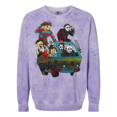 Scary Holocaust Machine Van Movie Characters Colorblast Crewneck Sweatshirt