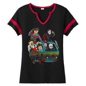 Scary Holocaust Machine Van Movie Characters Ladies Halftime Notch Neck Tee