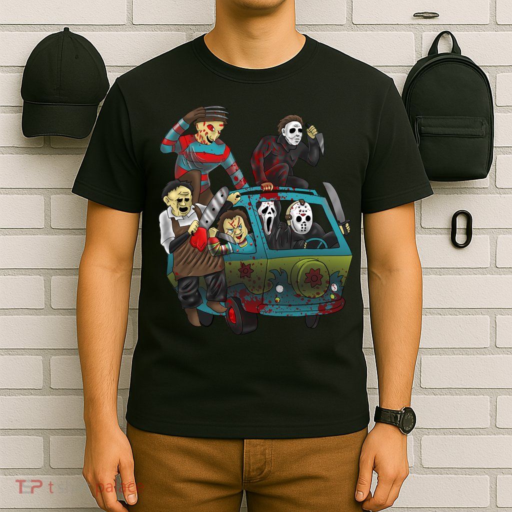 Scary Holocaust Machine Van Movie Characters T-Shirt