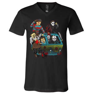 Scary Holocaust Machine Van Movie Characters V-Neck T-Shirt