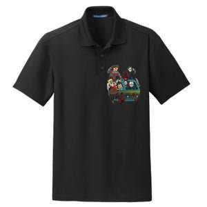 Scary Holocaust Machine Van Movie Characters Dry Zone Grid Polo