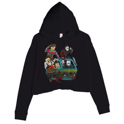 Scary Holocaust Machine Van Movie Characters Crop Fleece Hoodie