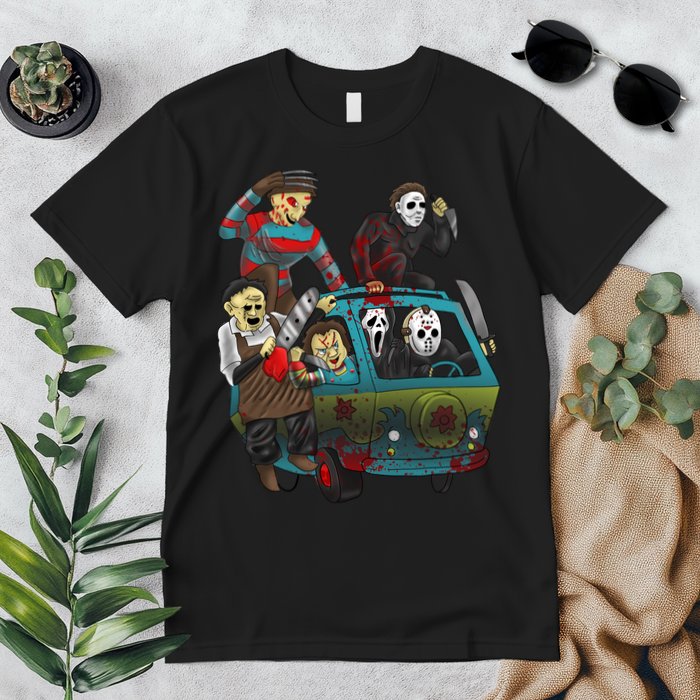 Scary Holocaust Machine Van Movie Characters Premium T-Shirt