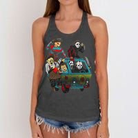 Scary Holocaust Machine Van Movie Characters Women's Knotted Racerback Tank