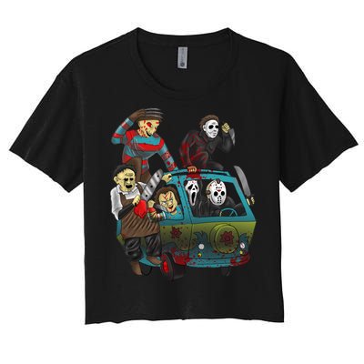 Scary Holocaust Machine Van Movie Characters Women's Crop Top Tee