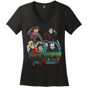 Scary Holocaust Machine Van Movie Characters Women's V-Neck T-Shirt