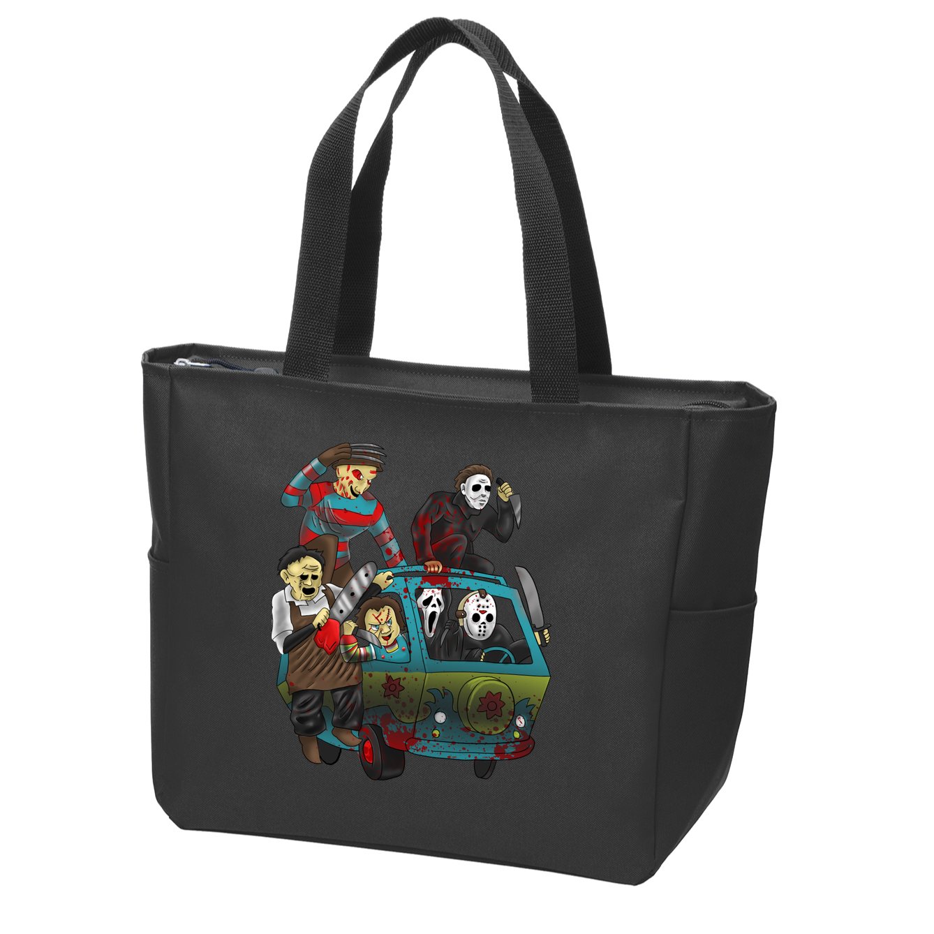 Scary Holocaust Machine Van Movie Characters Zip Tote Bag