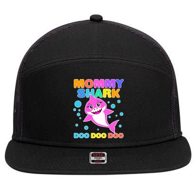 Scary Mommy Shark Doo Doo Doo Halloween 7 Panel Mesh Trucker Snapback Hat