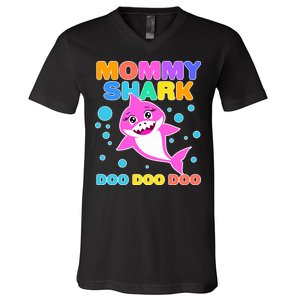 Scary Mommy Shark Doo Doo Doo Halloween V-Neck T-Shirt